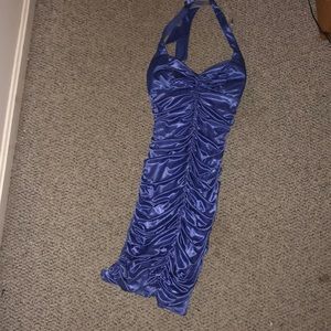 Silk purple small prom dress